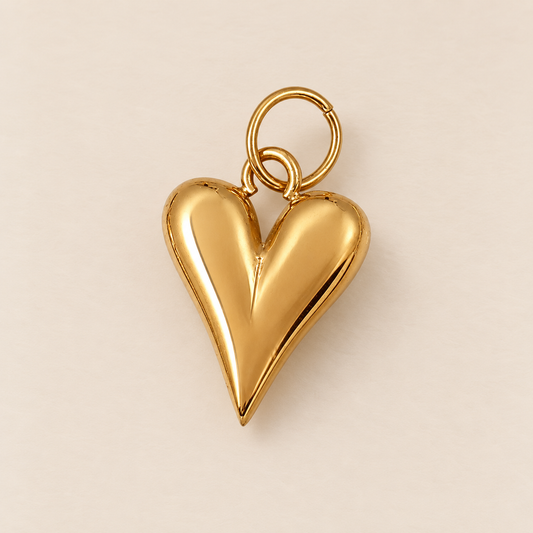 Charm Cœur bombé doré