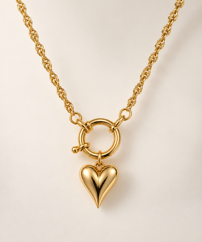 Collier SOLO OYANCO, chaîne dorée en acier inoxydable avec un charm interchangeable